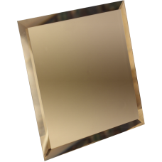 Зеркальная плитка квадратная бронзовая с фацетом 10 мм