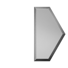 Зеркальная плитка серебряная Полусота с фацетом матовая 10 мм