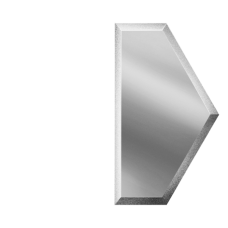 Зеркальная плитка серебряная Полусота с фацетом 10 мм