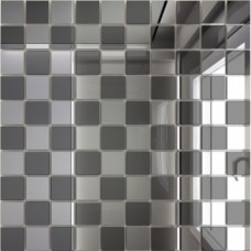 Зеркальная мозаика Серебро (50%) + Графит (50%) с чипом 25x25 мм