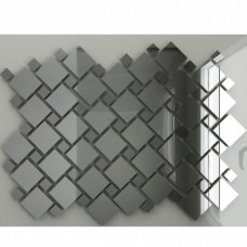 Зеркальная мозаика Серебро (70%) + Графит (30%) с чипом 25x25, 12x12 мм